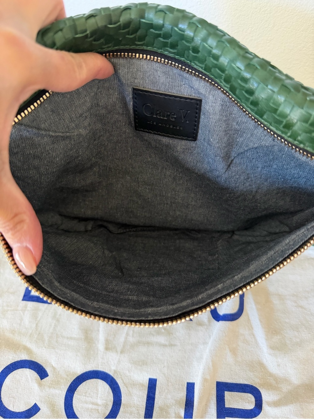 Clare V Green Woven Leather Crossbody - Picture 6 of 9